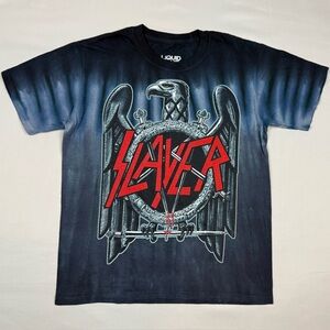 Liquid Blue Slayer Tie Dye T-Shirt Adult Small 2010 Thrash Metal Band B9